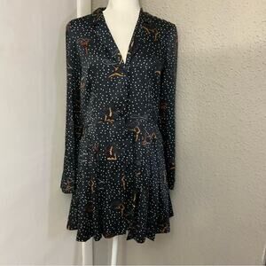 ZARA Dancing Girls Polka Dot Mini V-Neck Dress M NEW Without Tag Coquette Girl